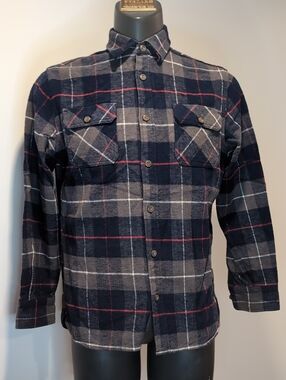 Jach's Navy Blue Plaid Thick Flannel Shirt Shacket Medium
